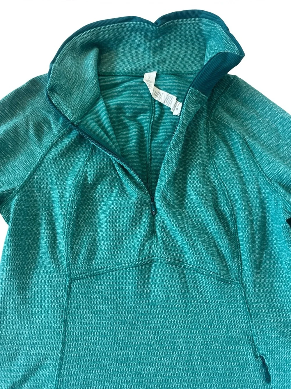 Lululemon Runderful 1/2 Zip Mini Check Pique Hunter Green Pullover